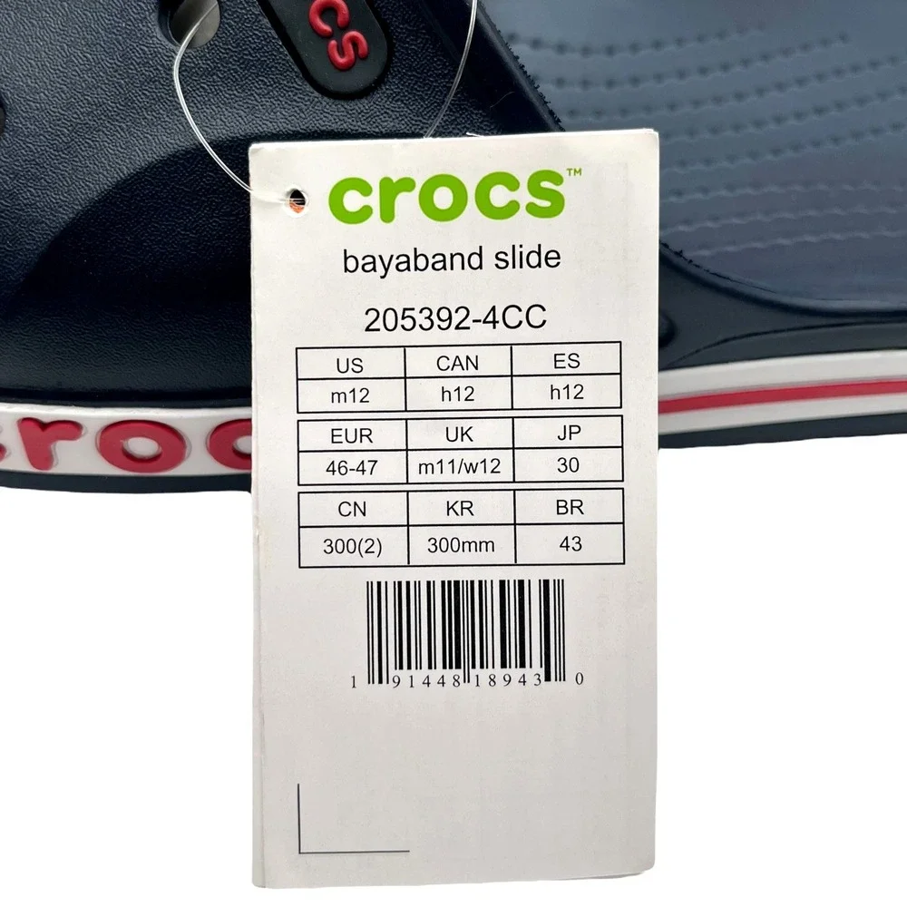 Crocs Bayaband Mens‎ Slide Sandals Size 12 Navy Blue Water Friendly Lightweight